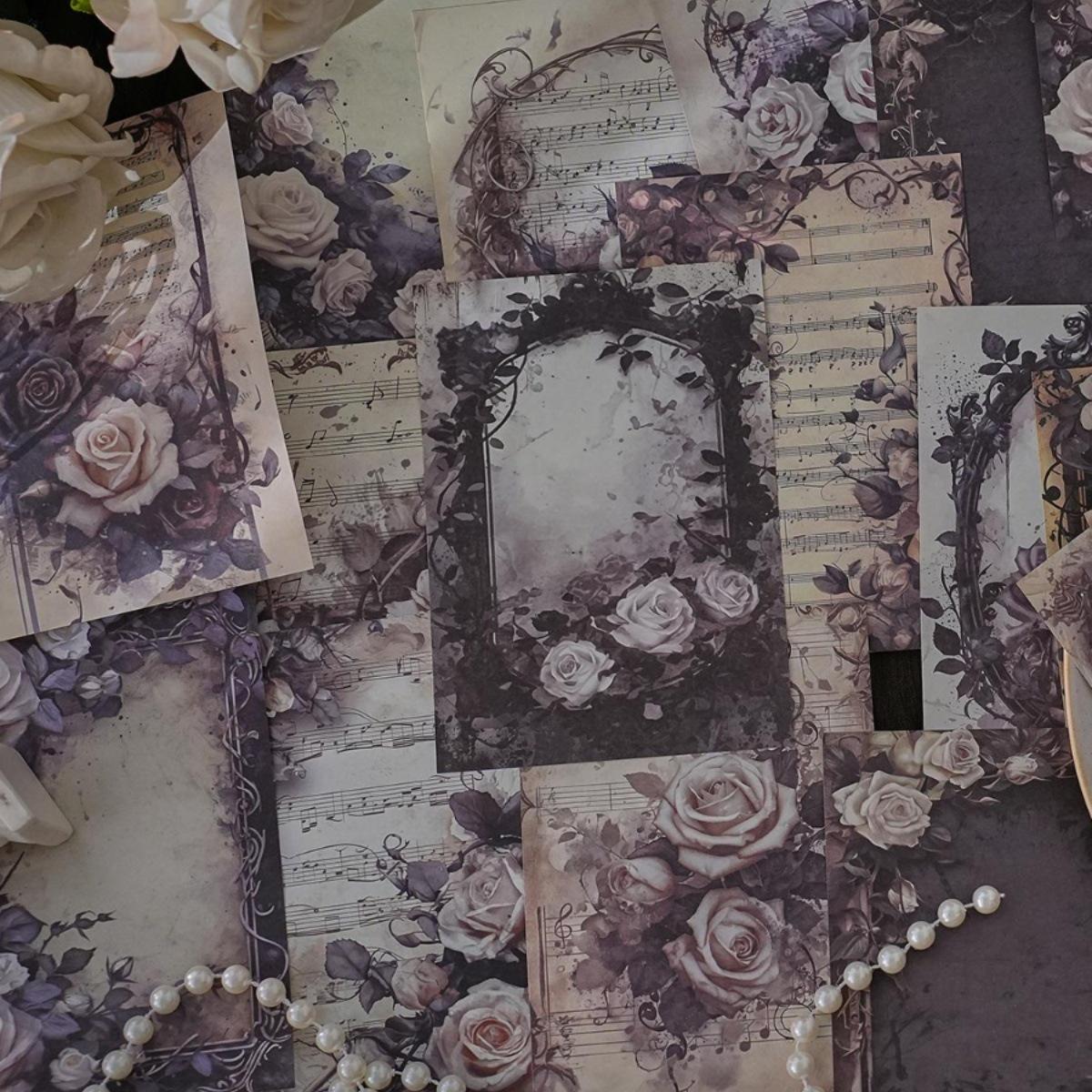 

Retro Plant-Inspired Foam Paper: Old Melody Series - Literary Floral Style Rose Beyond - 20 Sheets