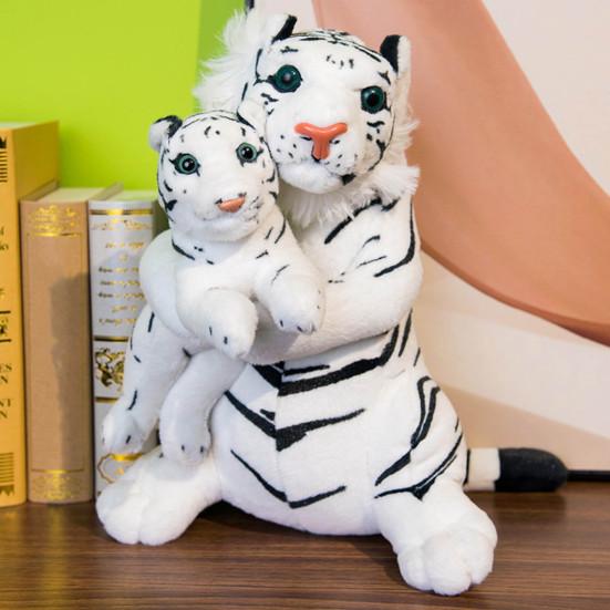 Tiger Plush Doll Soft Stuffed Animal Toy Simulation Tiger Mother & Baby Tiger