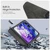 for Motorola Razr Ultra 2024 Case/Razr 50 Ultra Case,Built-in Screen Protector & Hinge Protection & Ultra Thin PU Leather Matte PC Phone Case-Black