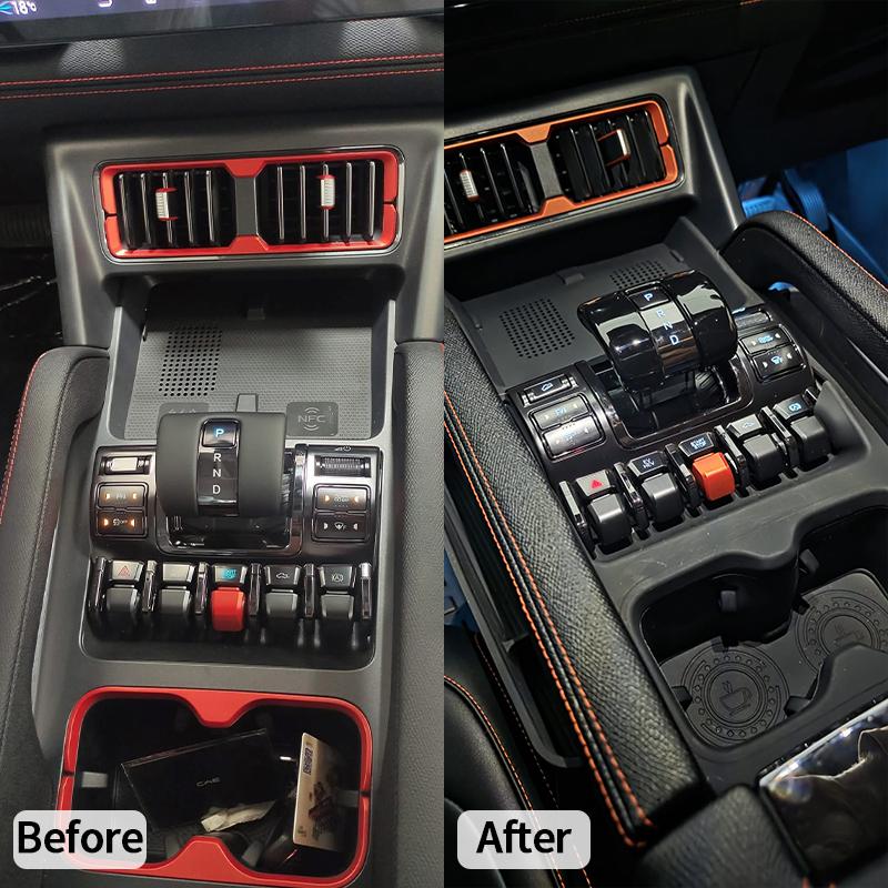 For BYD Shark 6 Multifunctional Protective Cover Central Console Storage Wireless Charging Pad Silicone Cup Holder Accessories