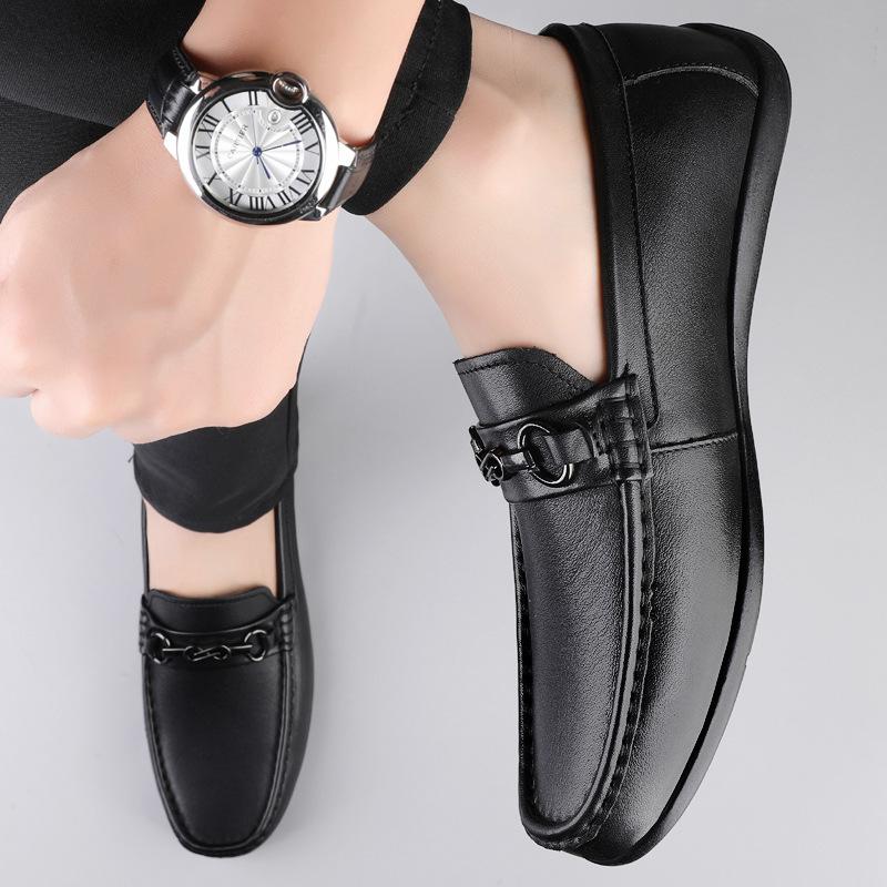 Summer new daily simple lazy Doudou shoes advanced soft-soled casual leather shoes
