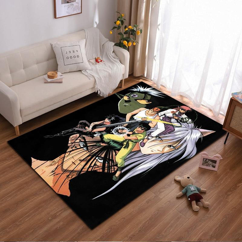 Anime Characters Printed Rug for Home Decor - Cartoon Style Carpet Suitable for use as an anti-slip for living room bedroom sofas