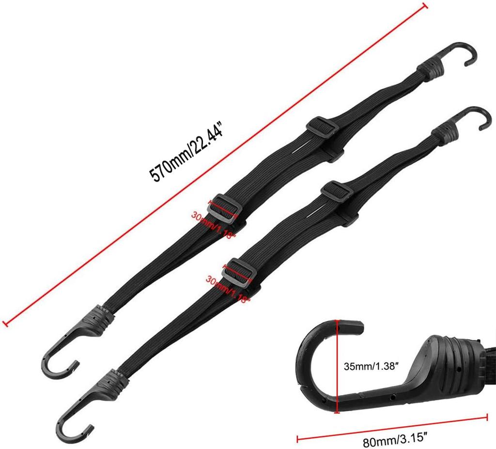 60/90cm Retractable Motorcycle Helmet Strap - Elastic Luggage Hook with Quick-Release Buckle for Secure Storage (Black)