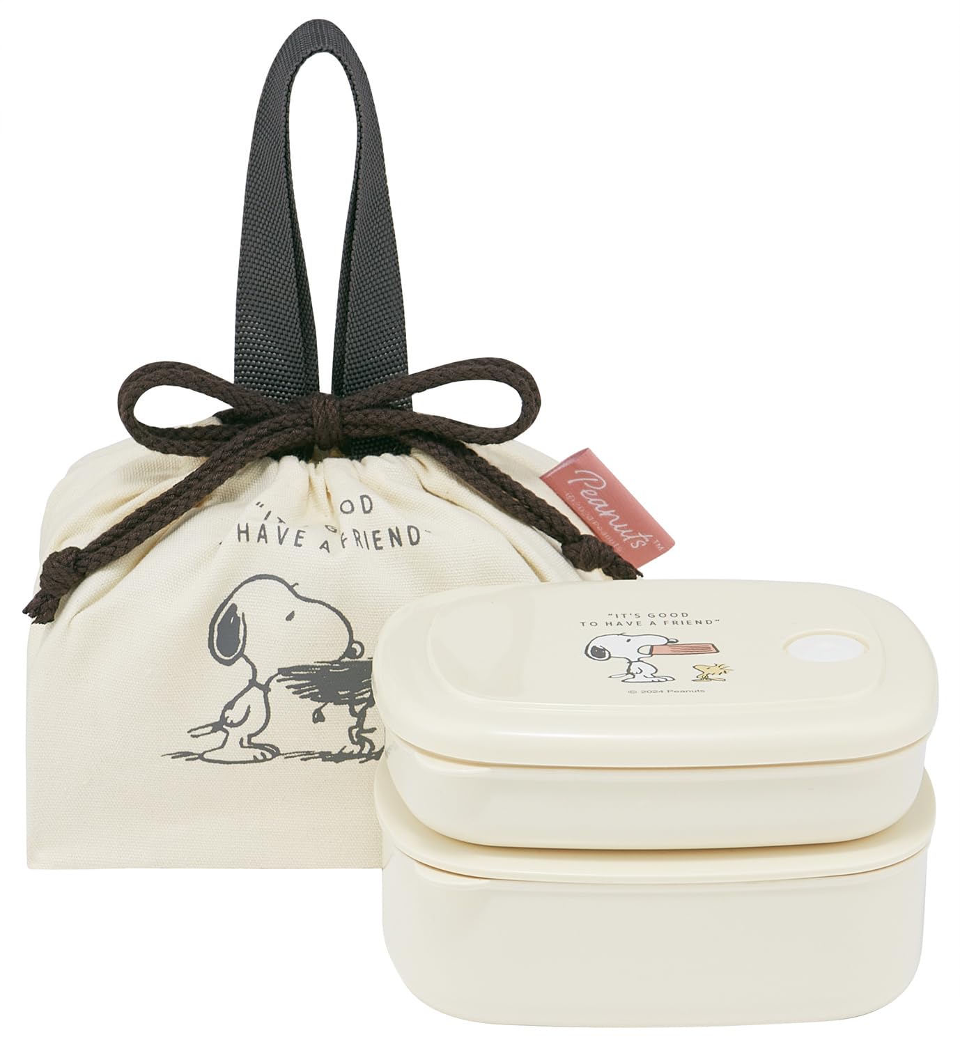 

Skater Storage Container Set with Drawstring Snoopy 3-Piece (280ml, 400ml) Bag, Badge, KSLGD2-A
