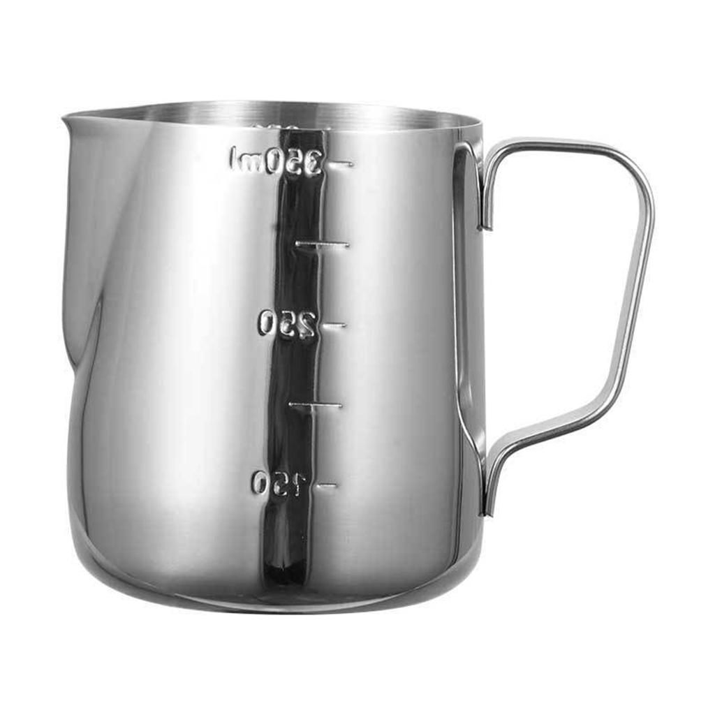 Milk Frothing Cup Stainless Steel Eagle Spout Milk Froth Pitcher 350ml Coffee Steaming Pitcher with Scale for Cafe