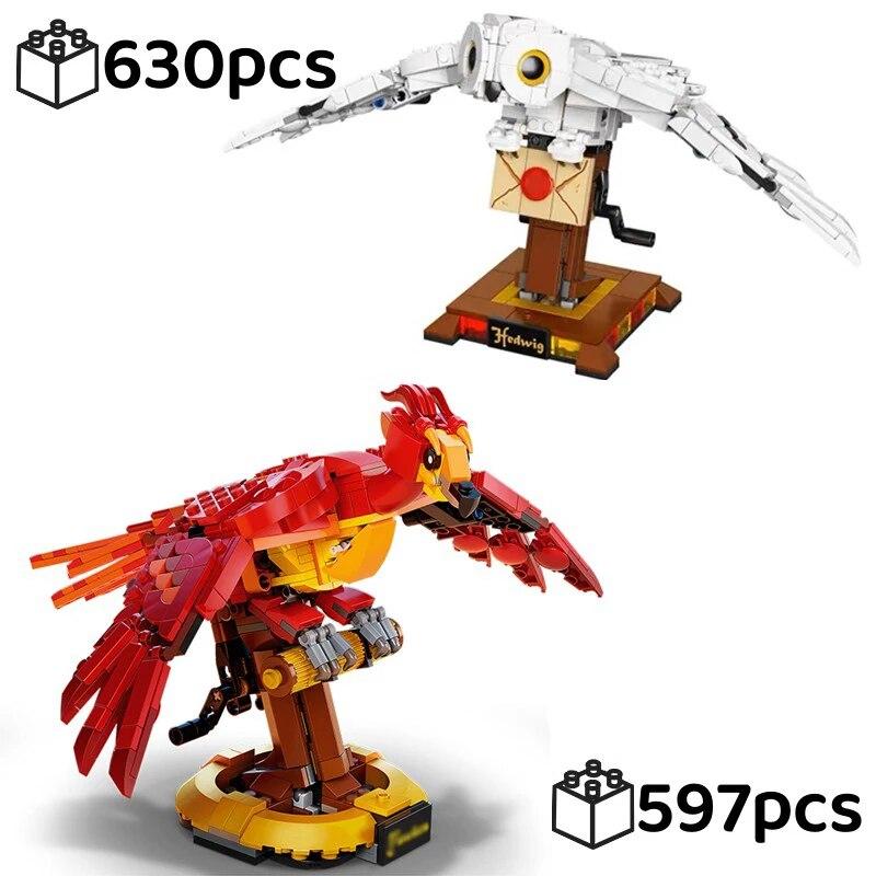 

Collection White Red Bird Phoenix Divine Beast Building Blocks Bricks Animal Model Assembled Toy Kid Childrens Gift