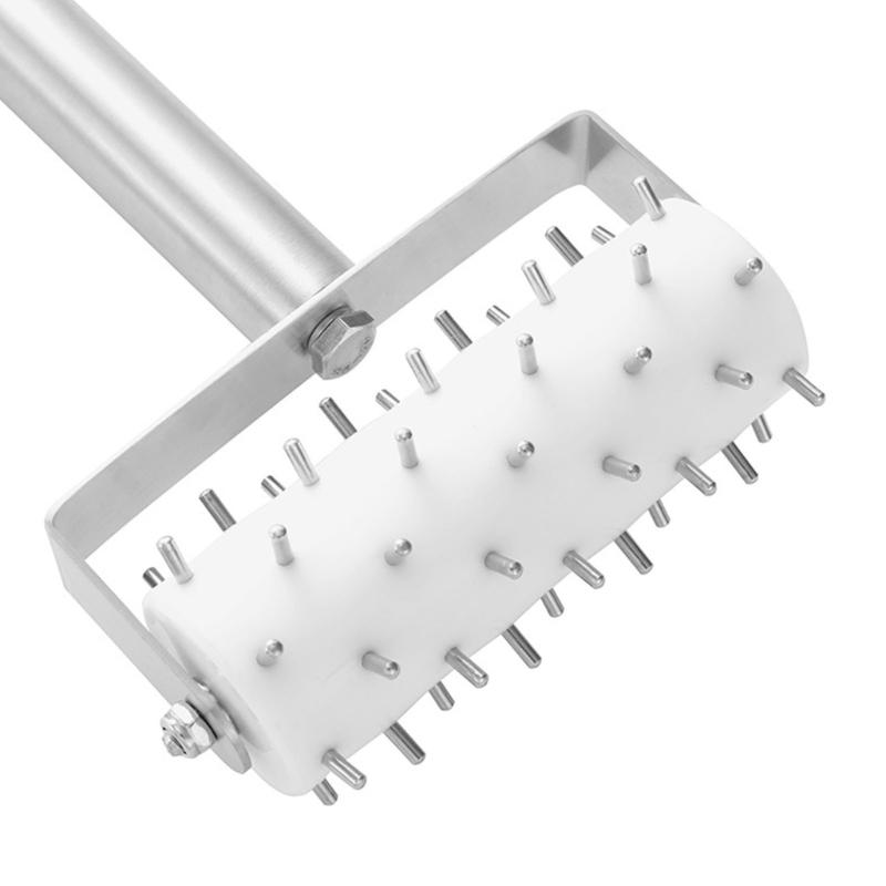 Pizza Dough Docker with Projecting Studs and Stainless Steel Frame for Pizza, Flatbread, Pie Dough, and Pastry Preparation Before Baking