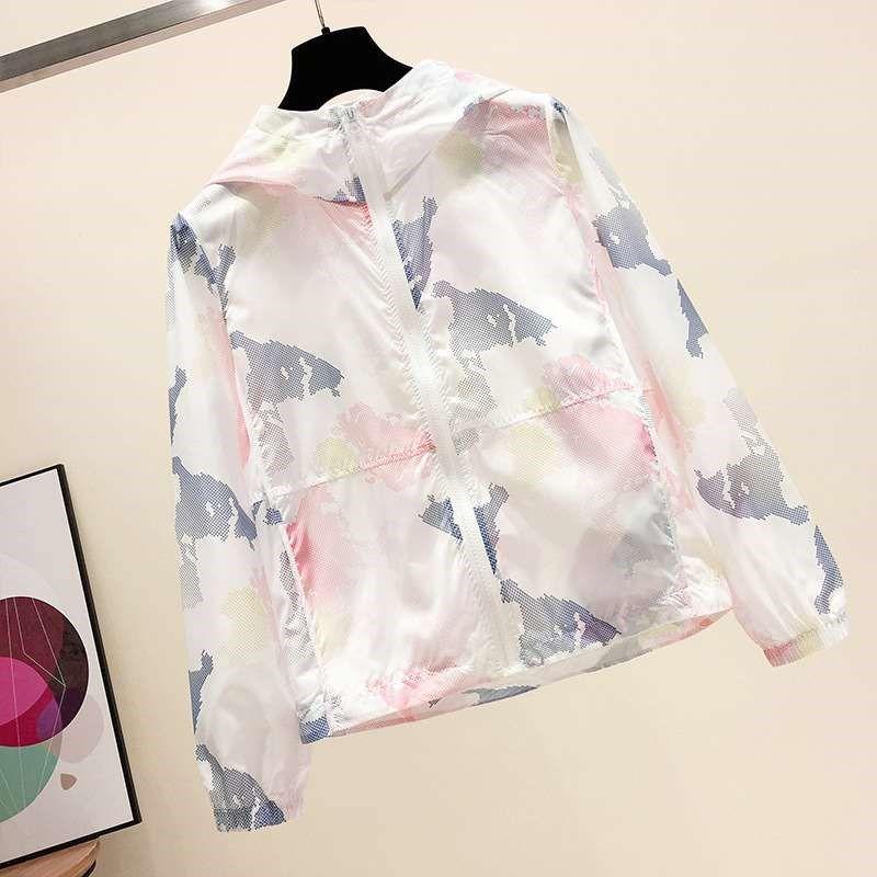 

Sunscreen Clothing Women s Spring and Summer New Breathable White Camouflage XL