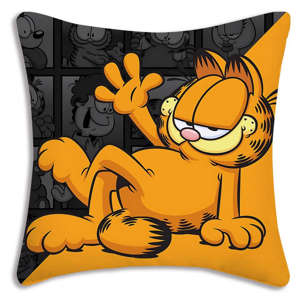 Cute Cartoon Garfields Pillow Covers Cartoon Sofa Decorative Home Double-sided Printing Short Plush Cute Cushion Cover