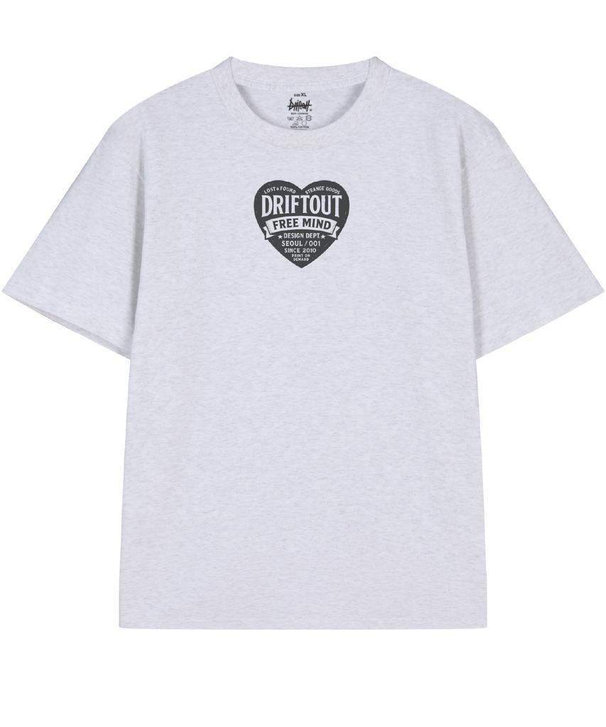 DRIFTOUT Free Mind Text Logo Heart Short Sleeve T-Shirt (3 Colors)