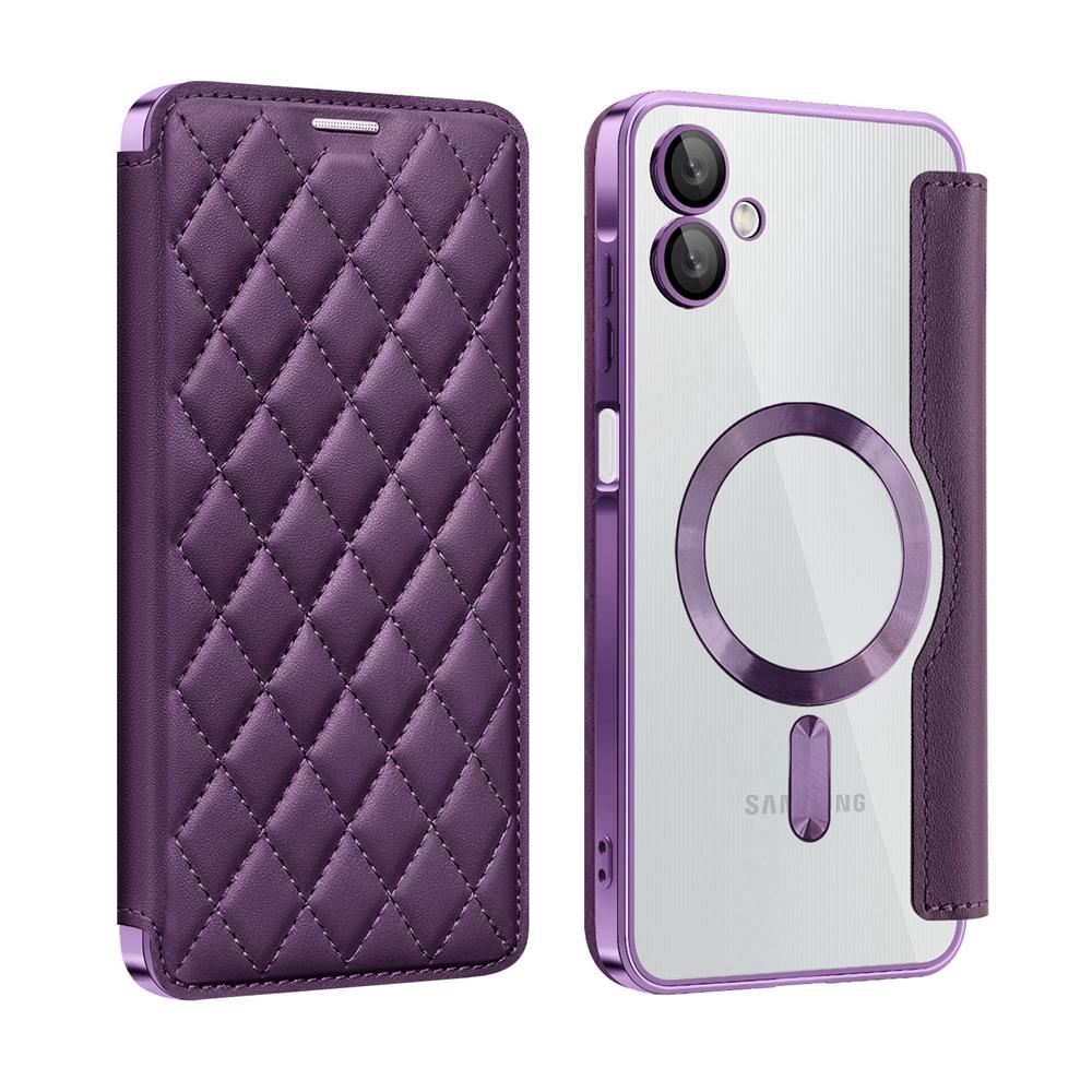 KEYSION Plating PU Leather Flip Wallet Case for Samsung A07 A06 A05 Cards Slots Magnetic Phone Back Cover for Galxy A05 A06 A07
