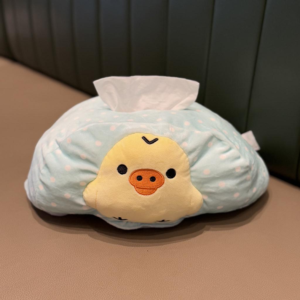 Rilakkuma Cartoon Plush Tissue Box Cute Polka Dot Soft Napkin Storage Holder For Living Room Bedroom Home Tabletop Family Use