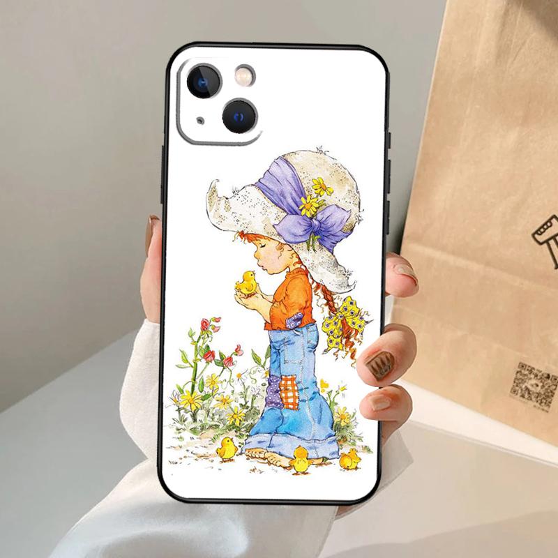 Sarah Kay patroon Case Voor iPhone 16 15 14 13 12 11 Pro Max XS XR X Plus 12 13 Mini Bumper Achterkant Cover