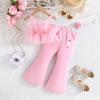 Girls' Fashion Set: Summer Children's Solid-Color Tank Top with Tulle + Flared Pants Set