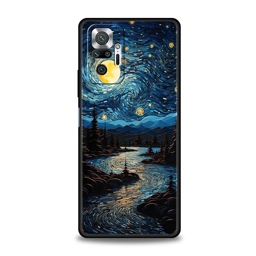 Starry Night Van Gogh Phone Case For Xiaomi Redmi Note 13 12 5G 11 10 Pro Plus 4G 9S 9 8 7 9T 13C 12C 10C 9C 9A Silicone Cover