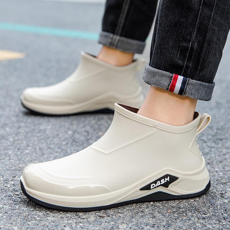 New men's rain shoes waterproof shoes non-slip rain shoes short rain boots fashion casual foot rubber shoes