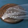 Soft Tulle Blusher Veil Handmade Pearls Side Comb Veil Lightweight Bridal Veil  Bridal Shower