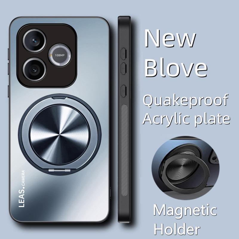 For Magsafe Magnetic Case For Honor 600 Lite Matte Shockproof 360° Rotating Ring Holder Cover For Honor 600Lite Hard Back Cases