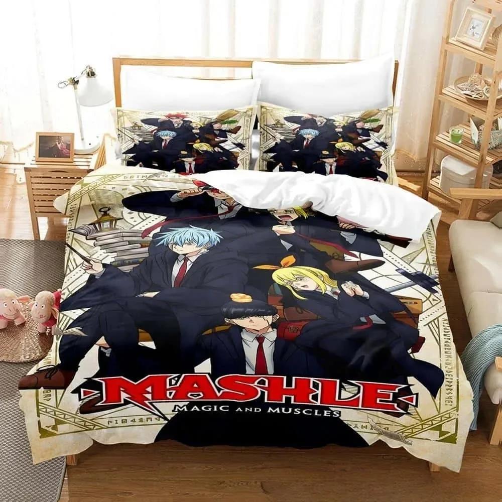 3D tisk Anime Mashle Kouzla a svaly Povlečení Jednolůžko Twin Plné Královské Velikost Postele Dospělý Dítě Ložnice Povlak na přikrývku Sady