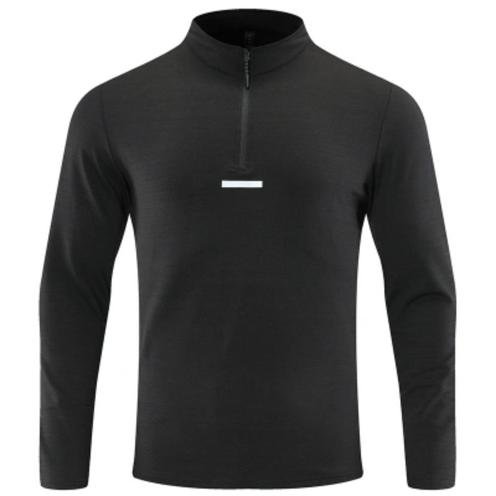 Autumn Outdoor Long Sleeved T-shirt for Men Elastic Breathable Fast Drying Sports and Leisure Half Zip Top for Men