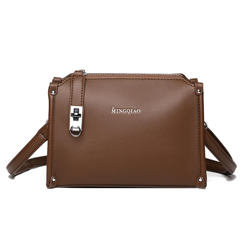 Damen Schwarz PU-Leder Umhängetasche, Kleine Lässige Schulterhandtasche mit Metallschnalle, Tägliche Geldbörse