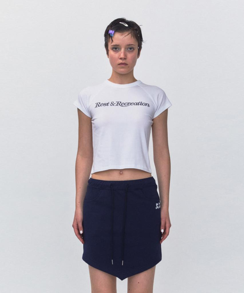 REST&RECREATION Rr Crystal Logo Crop Top_White