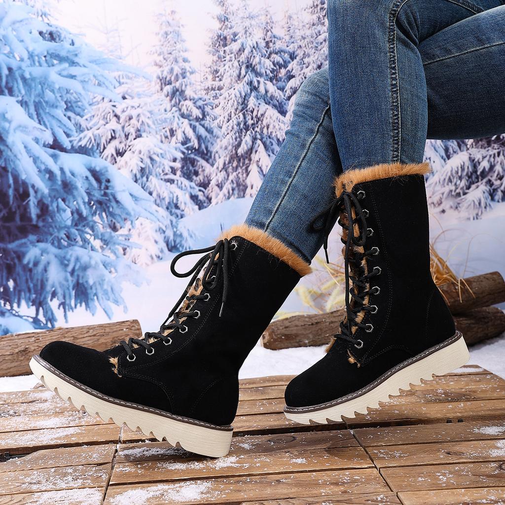 Women Cotton Boots   Low Heel Round Toe Boots Fleece Lined Lightweight Short Boots Comfortable Fashionable Shoes Women
