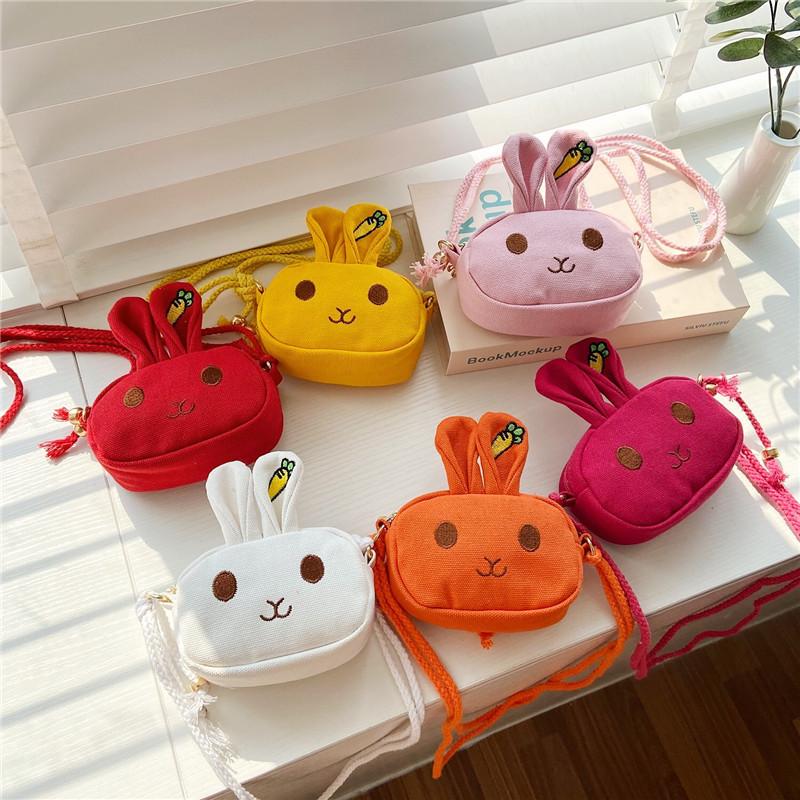 Adorable Mini Canvas Bunny Shoulder Bag For Kids Cute Cartoon Animal Crossbody