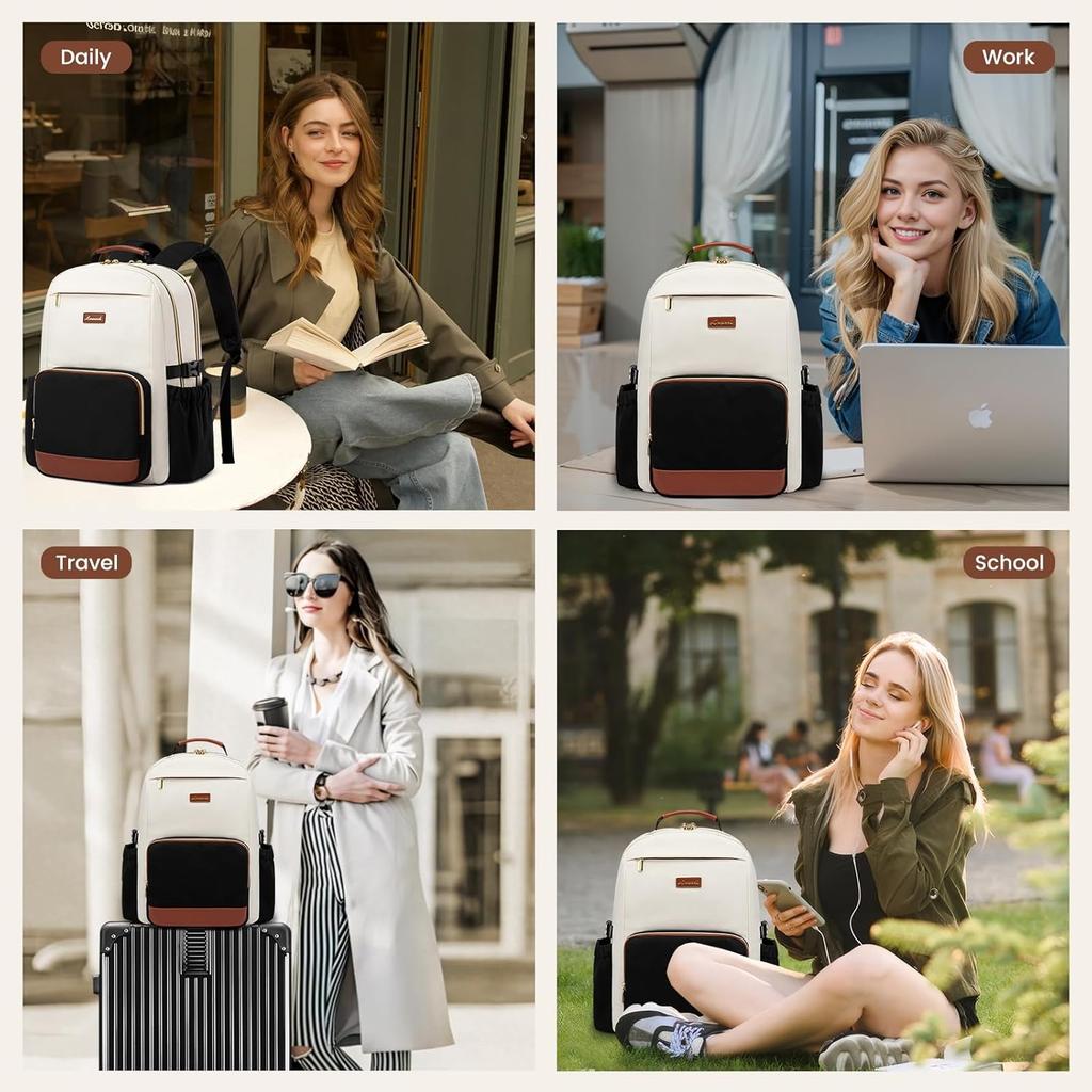 LOVEVOOK Laptop Backpack for Women with Pouch Pocket for Large Capacity Cup,15.6 Inch Laptop Computer Bag Travel Backpack Purse,Waterproof Work