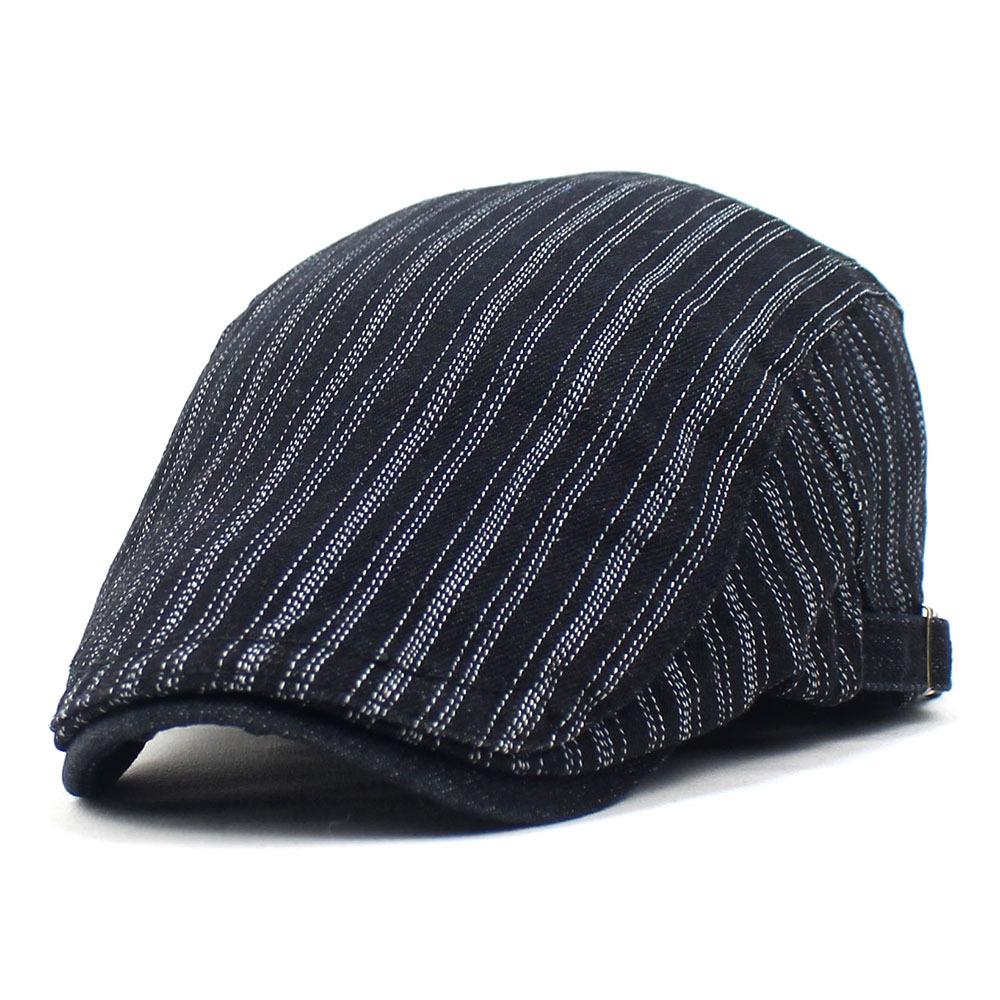 New cotton beret men s and women s spring and summer sports visor blue fashion beret M（56-58cm）