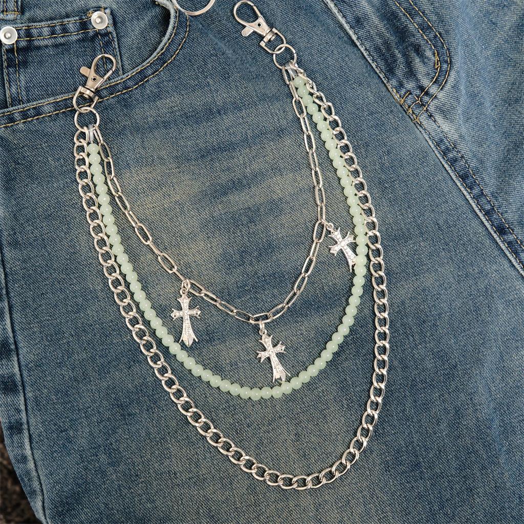 Fashion Chain, Trouser Chain, Retro Cool Chain, Hip-hop Waist Chain, Niche Feeling, Trendy and Cool Accessories, Trouser Chain.