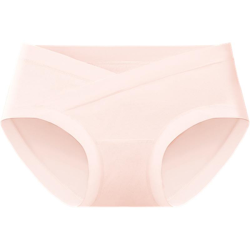 Women Spring and Summer Pure Cotton Crotch Breathable No Trace Pregnancy V Shaped Belly Low Waisted Briefs
