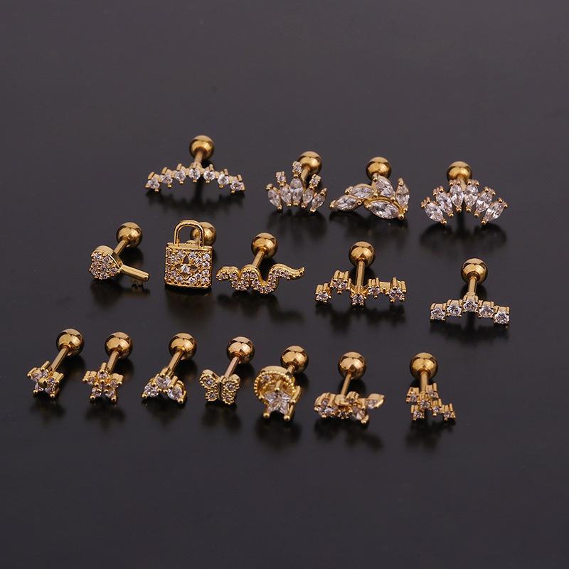 1PC Stainless Steel Tragus Piercing Ear Stud Earring for Women Helix Tragus Studs Earring Trendy Jewelry Boucles