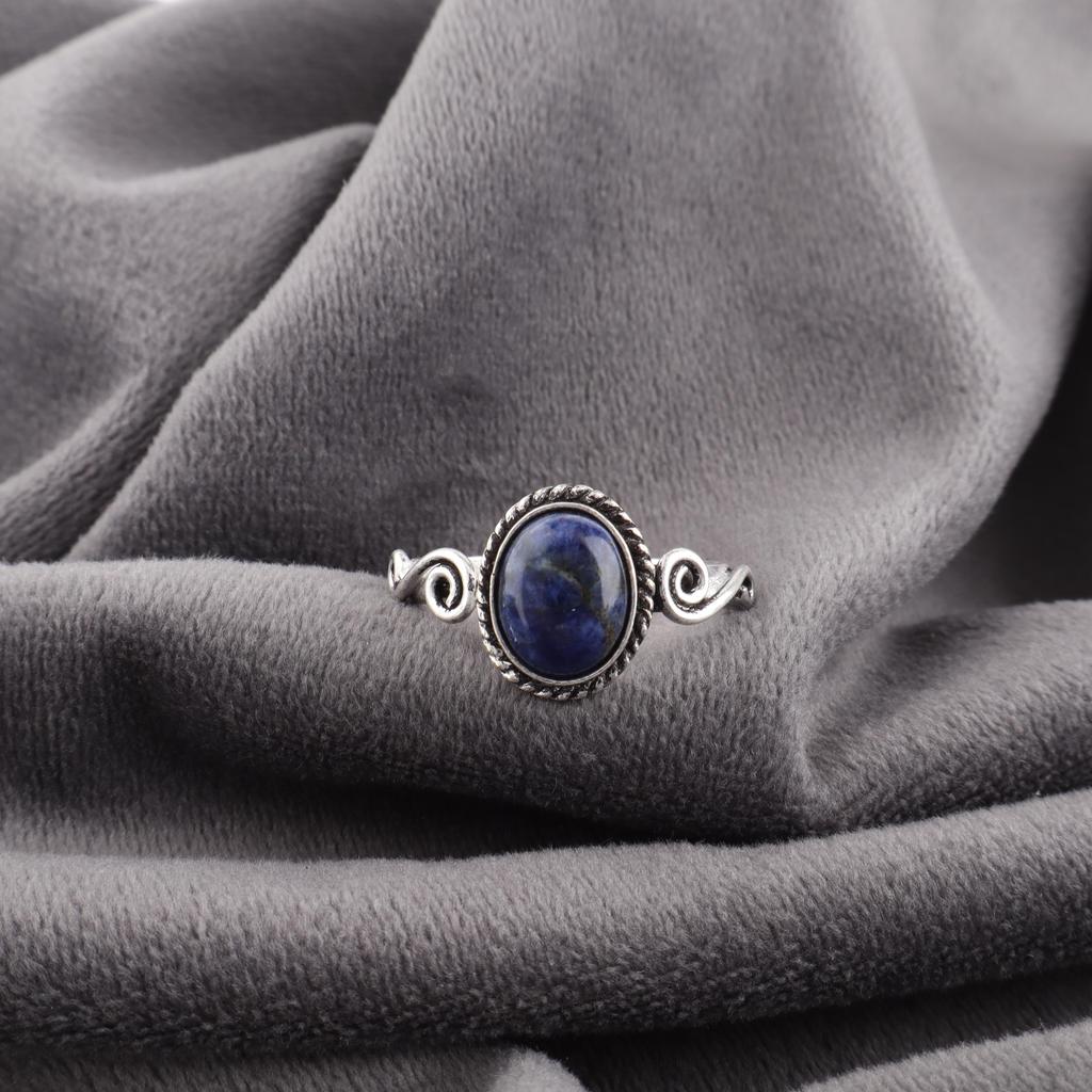Sodalite Ring, Gemstone 925 Solid Sterling Silver Jewelry Ring, Handmade Gorgeous Jewelry Dainty Ring, Gift For Her