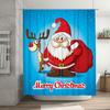 TU Christmas Shower Curtain Santa Claus Reindeer Holiday Festive Bathroom Decor Set Waterproof Xmas Home Decor Gift