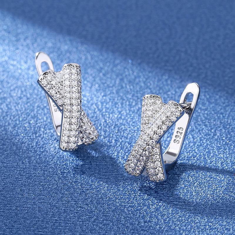 925 Sterling Silver Jewelry Women Cute Tiny Clear Crystal CZ Stud Earrings Gift for Girls Teens Lady New
