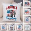 Cowboy Dog Pillowcase Double Print Liberty Jesus Cushion Cover Soft Plush Usa Rooster Pillowcase For Sofa Home Car