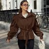 Winter French Vibe Trench Coat Slim Fit Belted Workwear Outerwear Women
