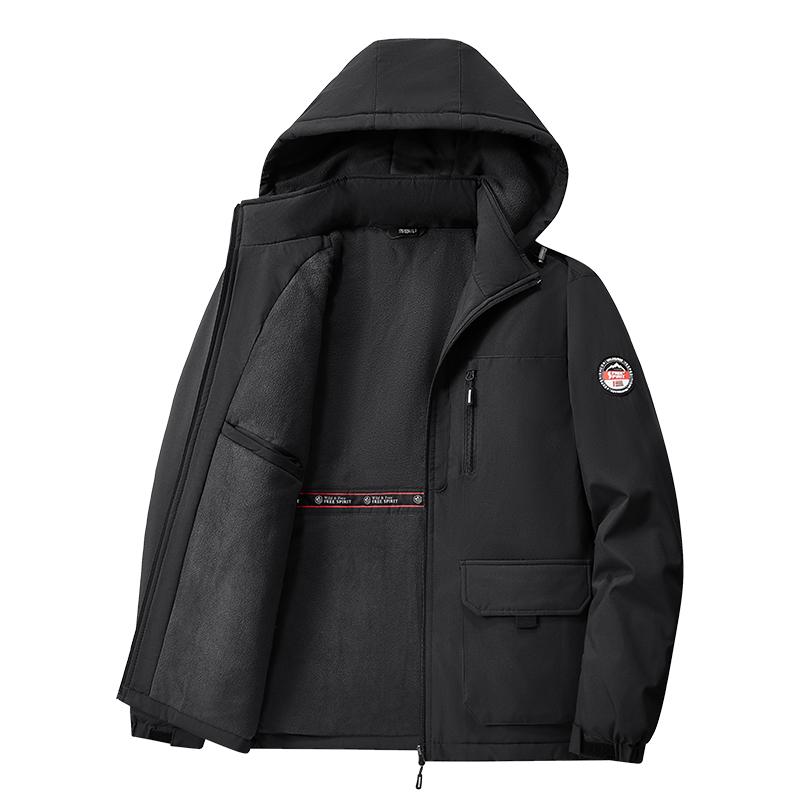 

Большой и высокий 8XL Мужская куртка для улицы с флисовой подкладкой, толстая теплая зимняя куртка для походов, кемпинга, ветровка большого размера, верхняя одежда, пальто с капюшоном 6XL