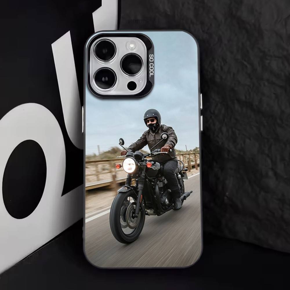 Bonneville T120 Phone Case For iPhone 17,16,15,14,13,12,11 Plus,Pro Max,XS,Colorful Silver Phone Case Funda Cover