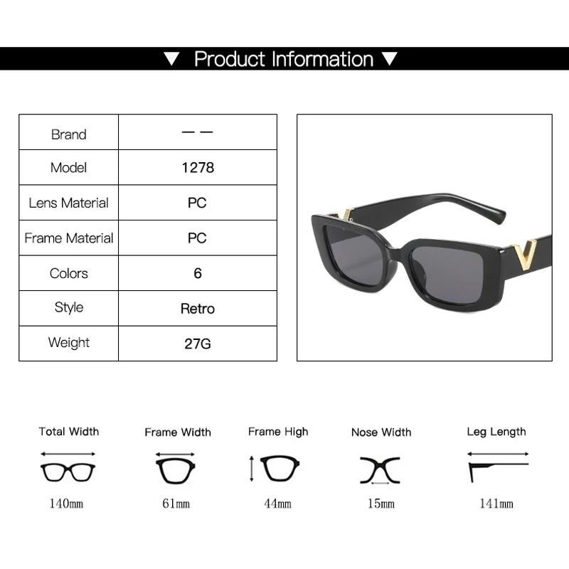 Retro Rectangle Sunglasses Women Brand Designer Vintage Small Frame Sun Glasses Ladies Classic Black Square Oculos De Sol
