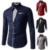 2023 Striped Multi-Color Slim Fit Men's Long Sleeve Shirt