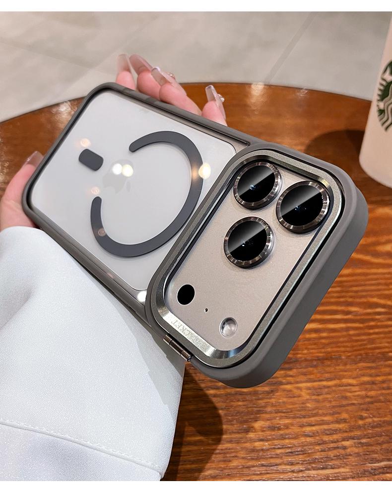 Magnetische Acryl iPhone 17 Linsenhalter Hülle mit Lanyard