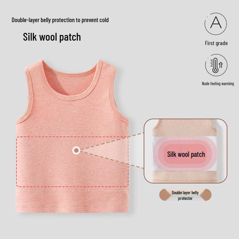 Baby Belly-Protecting Warm Vest for Boys and Girls - Cotton Shu Velvet, Ideal for Spring, Autumn, and Winter, Base Layer for Infants.