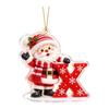 2D Acrylic Christmas Hanging Ornament with Scarf Letter Design for Holiday Tree Decor