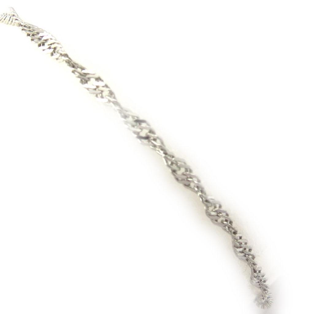 Les Trésors De Lily [K5196] - Silver 'Singapore' Steel Bracelet 19 Cm 2.5 Mm