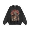 Unisex Oversized Hoodie With Cartoon Dinosaur Print Vintage Washed Cotton Streetwear