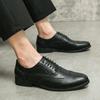 Fashion Mens Formal Designer Business Casual Leather Brogue Wedding Groom Breathable Shoes for Men Dress Office Luxury Oxford Footwear