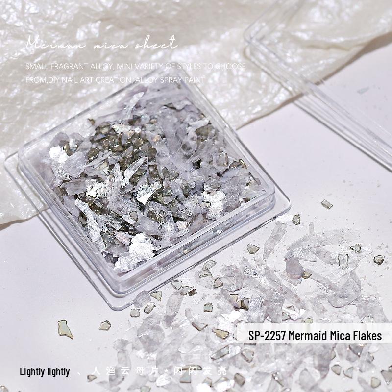 Русалочьи переливающиеся ультратонкие мика хлопья для нейл-арта