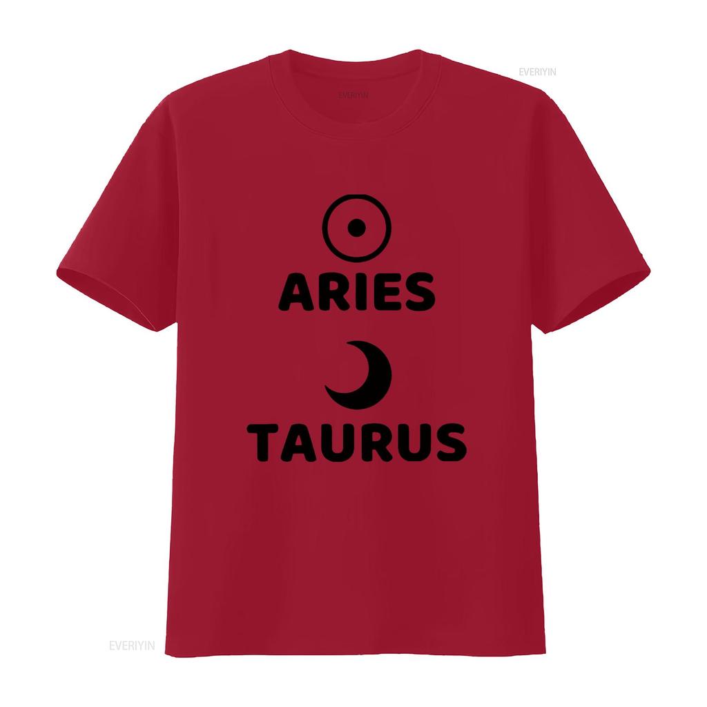 Mens Aries Sun Taurus Moon Astrology Design T Shirt White vintage Washed Soft Breathable Stretched designer clothes streetwear